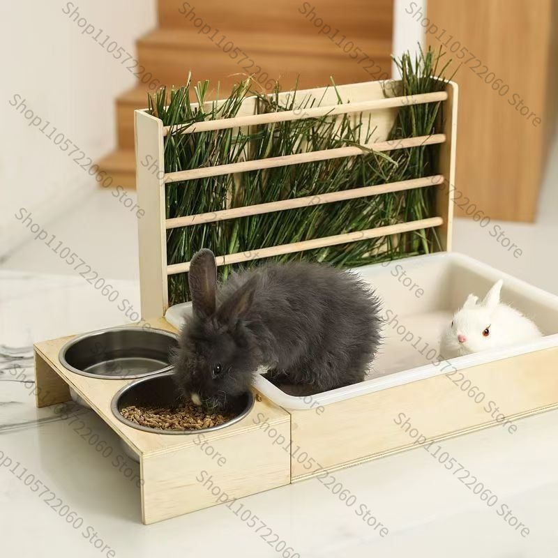 Wooden Rabbit Hay Feeder, Mini - Pet Feeders 评论和价格
