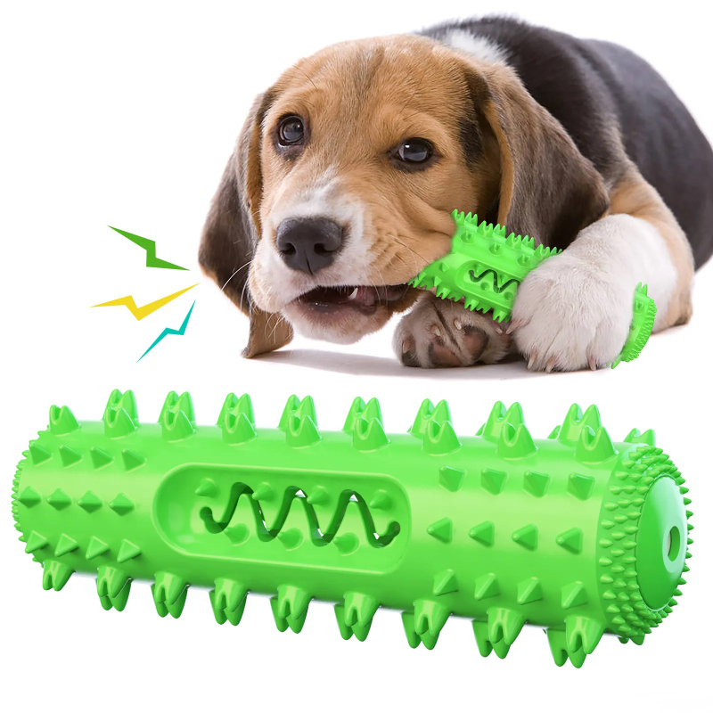 Squeaky Dog Chew Toy Teeth Cle - Rubber Treat Dispensing Dog Toy 评论和价格