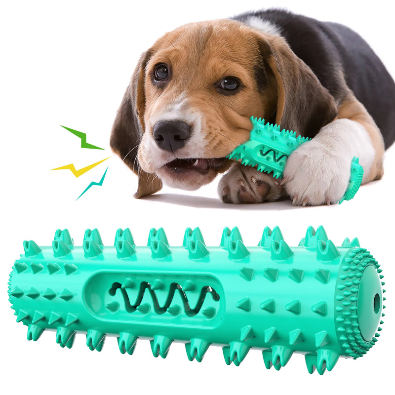 Squeaky Dog Chew Toy Teeth Cle - Rubber Treat Dispensing Dog Toy 评论和价格