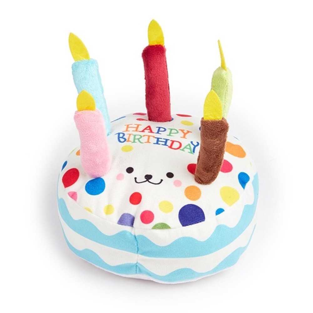 New Birthday Cake Dog Toys Int - Interactive Squeaky Plush Dog Toy 评论和价格