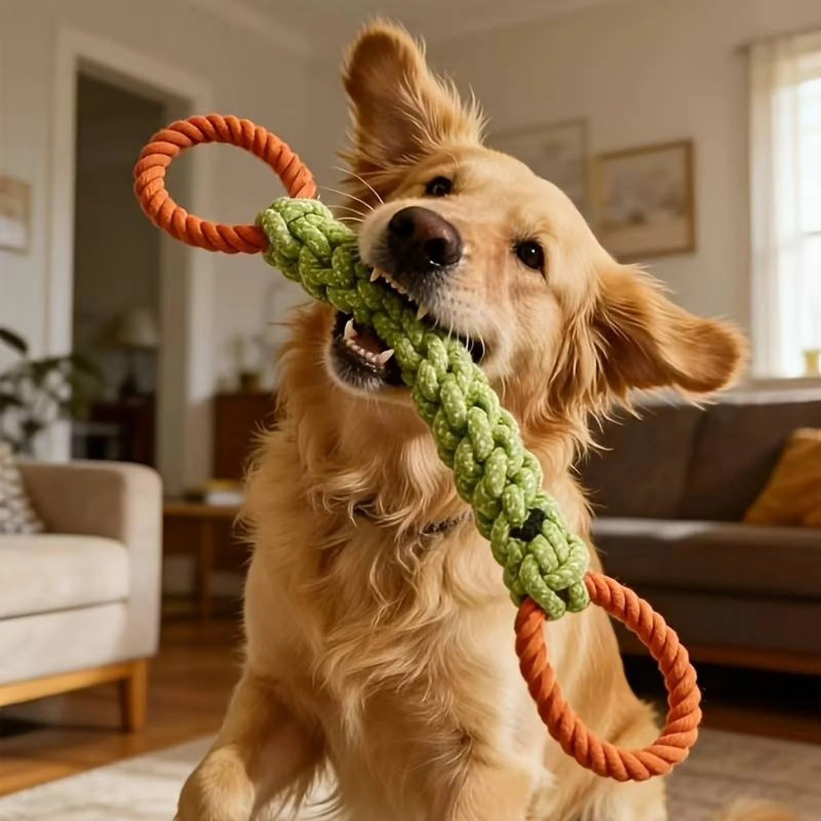 Durable Dog Rope Knot Toy, Dog - Indestructible Dog Chew Toy 评论和价格