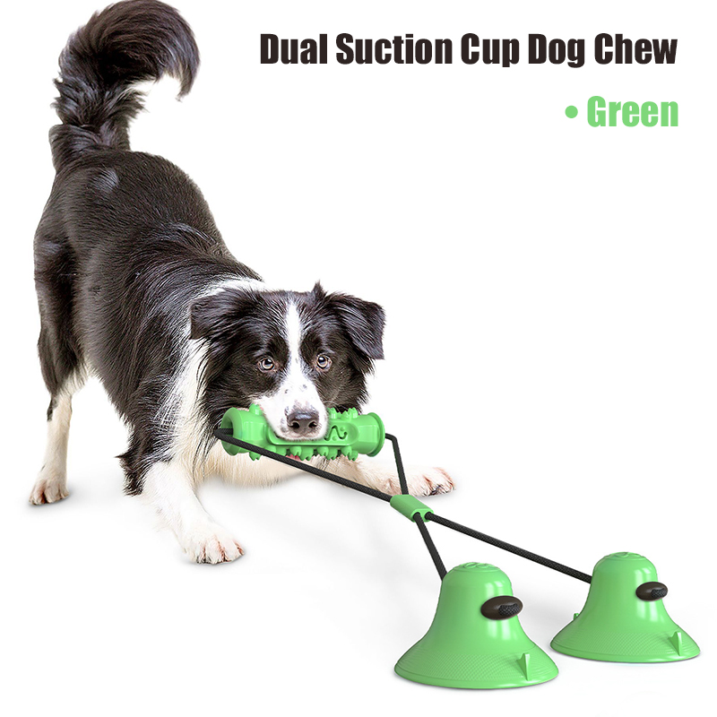 Dual Suction Cup Dog Chew Tug  - Dog Rope Toy Aggressive Chewers 评论和价格
