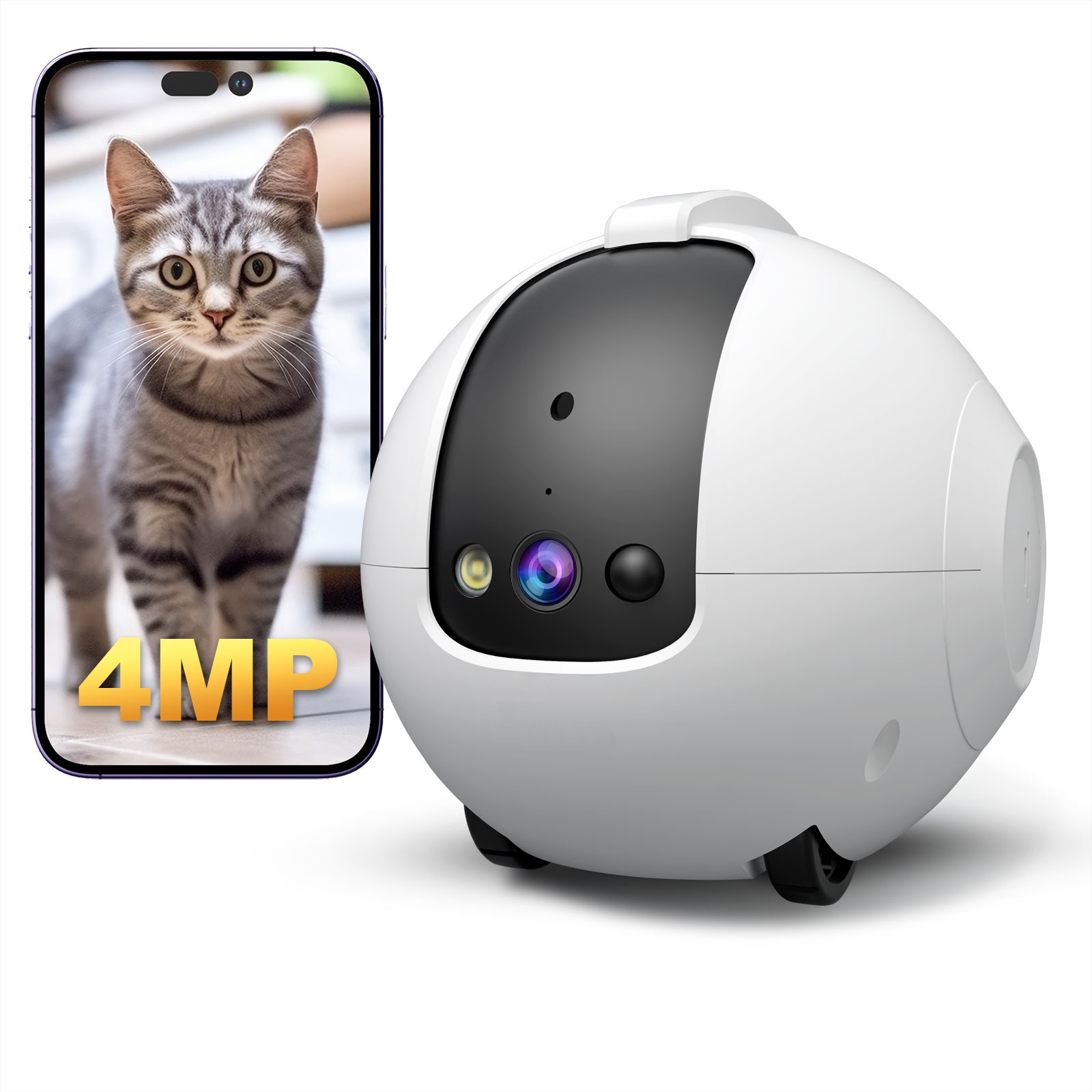 Pet Camera Robot 4MP Pet Compa - Dog Toys 评论和价格