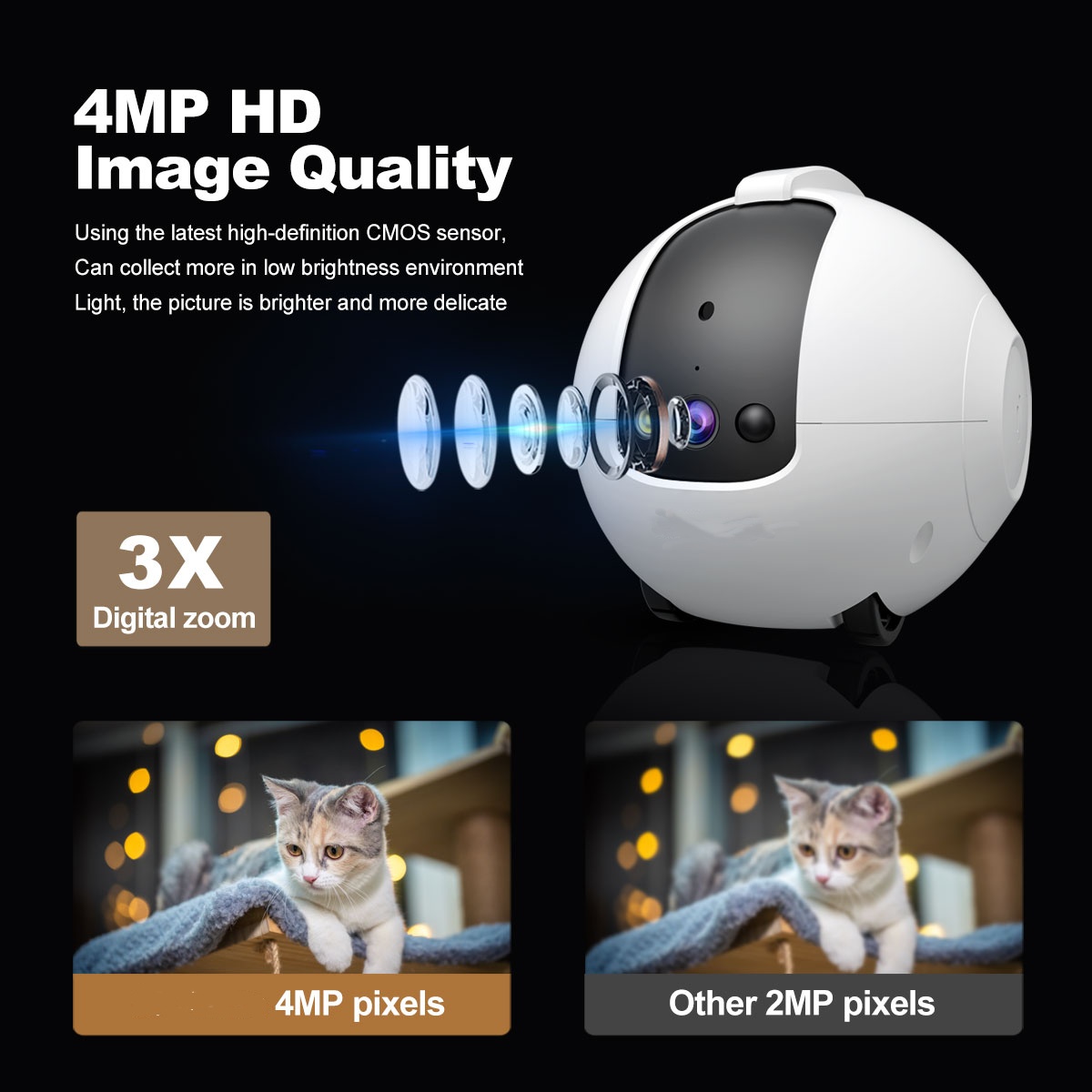Pet Camera Robot 4MP Pet Compa - Dog Toys 评论和价格